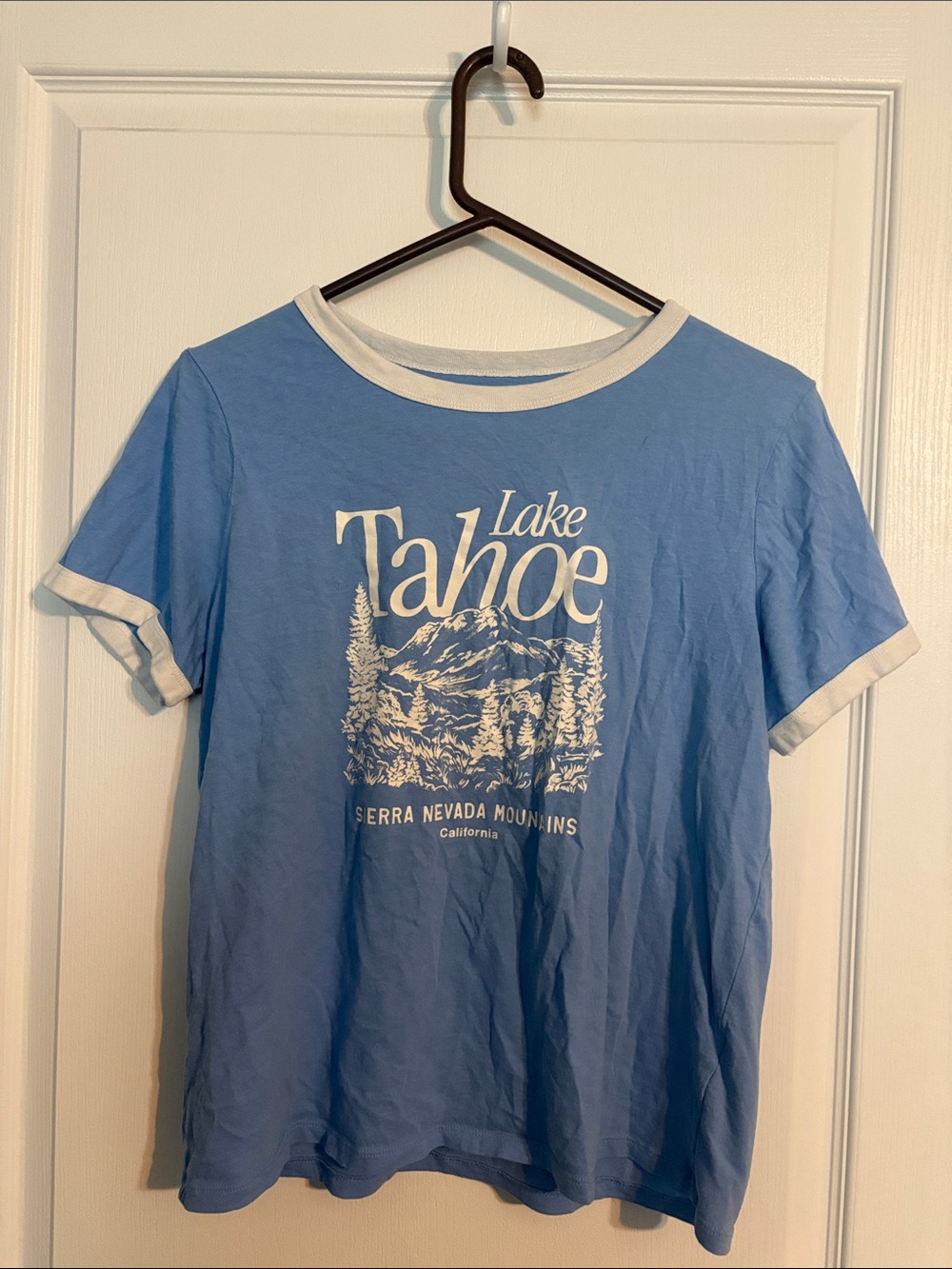 Old Navy Lake Tahoe Graphic Ringer Tee Size Medium